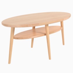 POPIÓŁ stolik owalny P4 z półką buk 120 cm