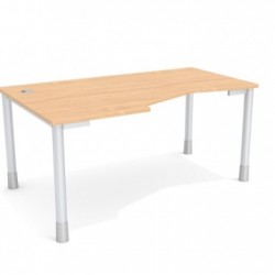 Biurko POLO PO-11 (100/80x160 cm) z wcięciem P